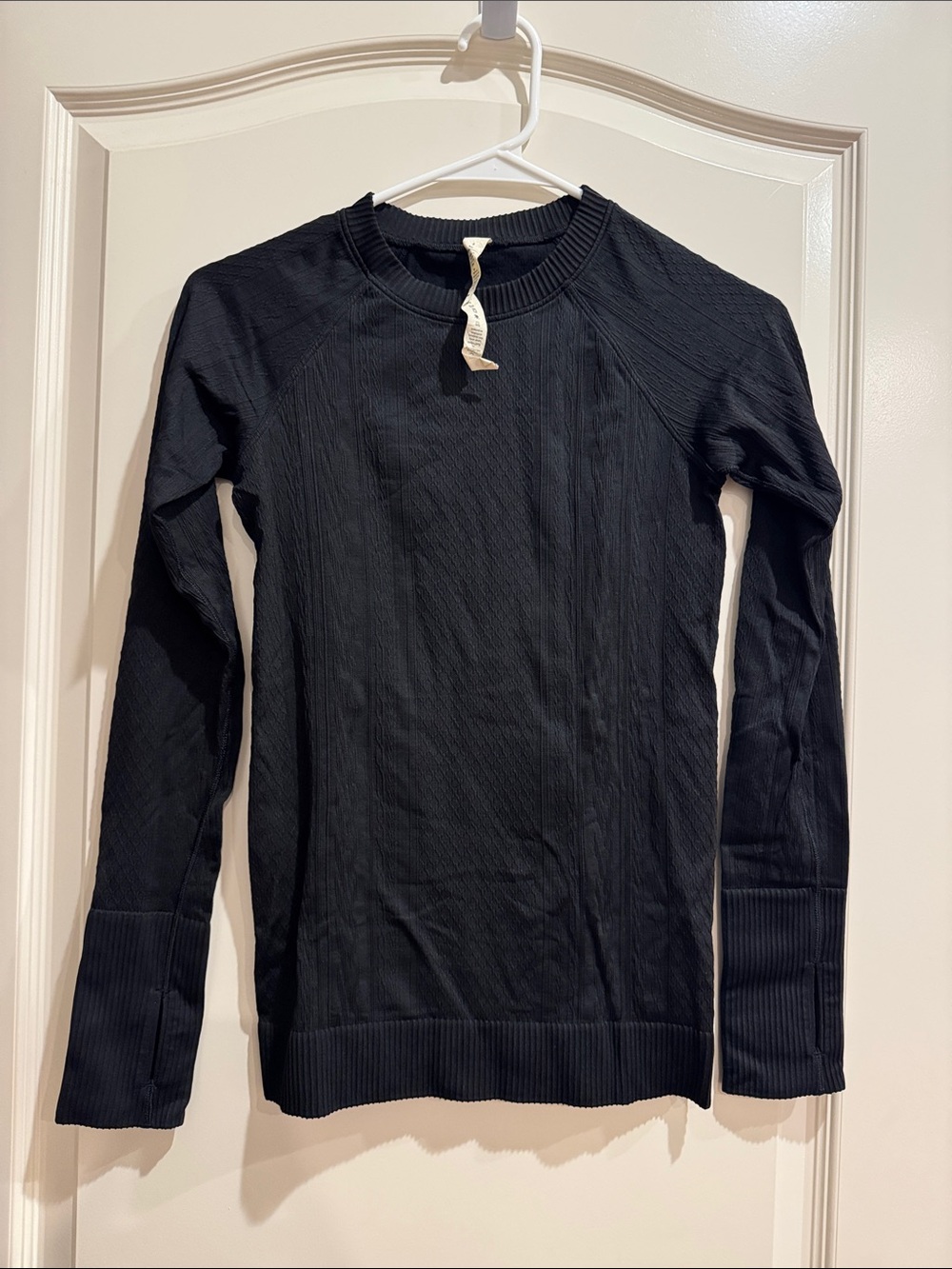 lululemon athletica Black Ribbed Crewneck Top